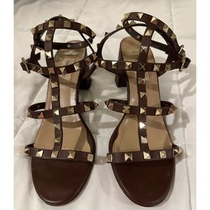 Valentino Rockstud Block Heel  Sandal